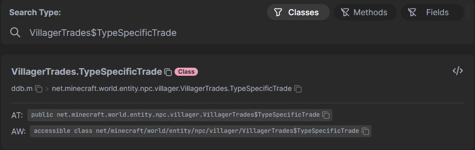 A search result in Linkie