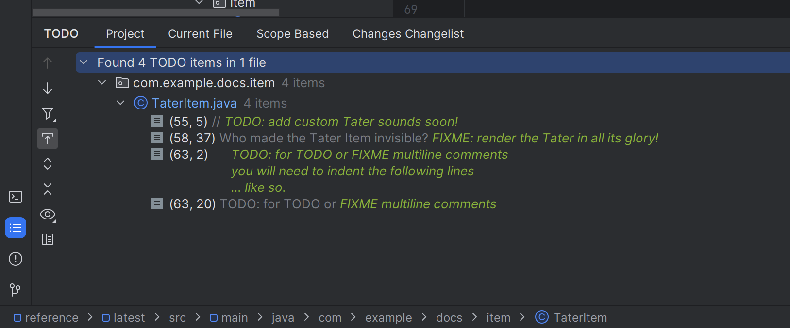 TODO and FIXME comments